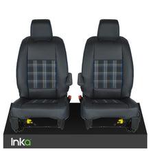 Load image into Gallery viewer, Vauxhall Vivaro MK 3 INKA Front Set Tailored Leatherette Seat Covers MY19-Present - Tartan Embroidery