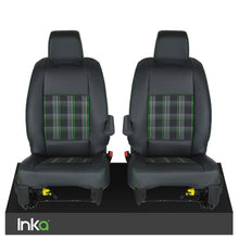 Load image into Gallery viewer, Vauxhall Vivaro MK 3 INKA Front Set Tailored Leatherette Seat Covers MY19-Present - Tartan Embroidery