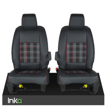 Load image into Gallery viewer, Vauxhall Vivaro MK 3 INKA Front Set Tailored Leatherette Seat Covers MY19-Present - Tartan Embroidery