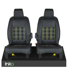 Load image into Gallery viewer, Vauxhall Vivaro MK 3 INKA Front Set Tailored Leatherette Seat Covers MY19-Present - Tartan Embroidery