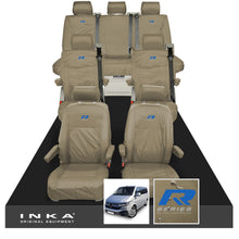 Load image into Gallery viewer, VW Caravelle T6.1,T6,T5.1 Inka 7 Seater Full Set Fully Tailored Waterproof Seat Covers Beige
