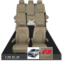 Load image into Gallery viewer, VW Caravelle T6.1,T6,T5.1 Inka 7 Seater Full Set Fully Tailored Waterproof Seat Covers Beige
