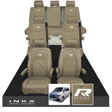 Load image into Gallery viewer, VW Caravelle T6.1,T6,T5.1 Inka 7 Seater Full Set Fully Tailored Waterproof Seat Covers Beige
