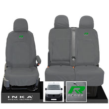 Load image into Gallery viewer, VW Crafter MK2 INKA Front Set 1+2 Tailored Waterproof Seat Covers Grey MY-2017 Onwards [Choice of 7 Colours] - R-Series Embroidery
