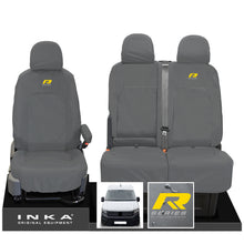 Load image into Gallery viewer, VW Crafter MK2 INKA Front Set 1+2 Tailored Waterproof Seat Covers Grey MY-2017 Onwards [Choice of 7 Colours] - R-Series Embroidery
