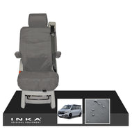 VW California Ocean/Coast/Beach/Surf Inka Fully Tailored Waterproof Seat Covers Grey Rear Single Swivel Fits T6.1 ,T6,T5.1 all model years fits with and without airbags - Plain Embroidery