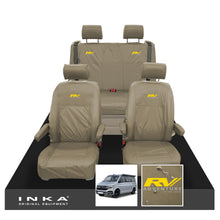 Load image into Gallery viewer, VW California Ocean/Coast/Beach/Surf Inka Fully Tailored Waterproof Seat Covers Sand Front &amp; Rear With ISOFIX Fits T6.1 ,T6,T5.1 all model years fits with and without airbags
