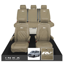 Load image into Gallery viewer, VW California Ocean/Coast/Beach/Surf Inka Fully Tailored Waterproof Seat Covers Sand Front &amp; Rear With ISOFIX Fits T6.1 ,T6,T5.1 all model years fits with and without airbags
