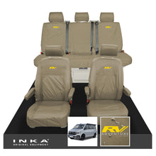 Load image into Gallery viewer, VW California Ocean/Coast/Beach/Surf Inka Fully Tailored Waterproof Seat Covers Sand Front &amp; Rear With ISOFIX Fits T6.1 ,T6,T5.1 all model years fits with and without airbags
