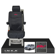 Load image into Gallery viewer, VW California Ocean/Coast/Beach/Surf Inka Fully Tailored Waterproof Seat Covers Black Rear Single Swivel Fits T6.1 ,T6,T5.1 all model years fits with and without airbags
