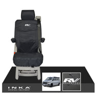 VW California Ocean/Coast/Beach/Surf Inka Fully Tailored Waterproof Seat Covers Black Rear Single Swivel Fits T6.1 ,T6,T5.1 all model years fits with and without airbags - RV ADVENTURE Embroidery