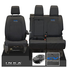 Load image into Gallery viewer, Citroen Dispatch INKA Front 1+2 Tailored Waterproof Seat Covers Black MY16 onwards - CV Professional Embroidery
