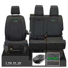 Load image into Gallery viewer, Citroen Dispatch INKA Front 1+2 Tailored Waterproof Seat Covers Black MY16 onwards - CV Professional Embroidery
