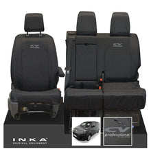 Load image into Gallery viewer, Citroen Dispatch INKA Front 1+2 Tailored Waterproof Seat Covers Black MY16 onwards - CV Professional Embroidery
