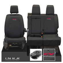 Load image into Gallery viewer, Citroen Dispatch INKA Front 1+2 Tailored Waterproof Seat Covers Black MY16 onwards - CV Professional Embroidery
