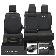 Load image into Gallery viewer, Citroen Dispatch INKA Front 1+2 Tailored Waterproof Seat Covers Black MY16 onwards - CV Professional Embroidery

