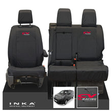 Load image into Gallery viewer, Citroen Dispatch INKA Front 1+2 Tailored Waterproof Seat Covers Black MY16 onwards - CV Racing Embroidery
