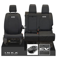 Load image into Gallery viewer, Citroen Dispatch INKA Front 1+2 Tailored Waterproof Seat Covers Black MY16 onwards - CV Racing Embroidery
