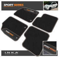 Fiat 500 Tailored Car Mats (Front & Rear Set) with Premium Carpet & OEM Leatherette Fits MY 2007-2020
