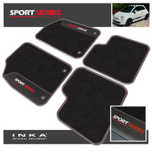 Load image into Gallery viewer, Fiat 500 Tailored Car Mats (Front &amp; Rear Set) with Premium Carpet &amp; OEM Leatherette Fits MY 2007-2020
