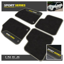 Load image into Gallery viewer, Fiat 500 Tailored Car Mats (Front &amp; Rear Set) with Premium Carpet &amp; OEM Leatherette Fits MY 2007-2020
