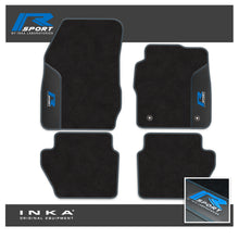 Load image into Gallery viewer, Ford Fiesta MK7 Tailored Car Mats (Front &amp; Rear Set) with Premium Carpet &amp; OEM Leatherette Fits MY11 to MY17 - R-SPORT Embroidery
