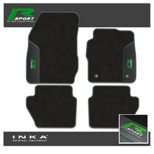 Load image into Gallery viewer, Ford Fiesta MK7 Tailored Car Mats (Front &amp; Rear Set) with Premium Carpet &amp; OEM Leatherette Fits MY11 to MY17 - R-SPORT Embroidery
