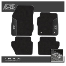 Load image into Gallery viewer, Ford Fiesta MK7 Tailored Car Mats (Front &amp; Rear Set) with Premium Carpet &amp; OEM Leatherette Fits MY11 to MY17 - R-SPORT Embroidery

