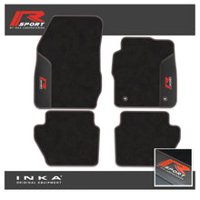 Load image into Gallery viewer, Ford Fiesta MK7 Tailored Car Mats (Front &amp; Rear Set) with Premium Carpet &amp; OEM Leatherette Fits MY11 to MY17 - R-SPORT Embroidery
