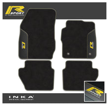 Load image into Gallery viewer, Ford Fiesta MK7 Tailored Car Mats (Front &amp; Rear Set) with Premium Carpet &amp; OEM Leatherette Fits MY11 to MY17 - R-SPORT Embroidery
