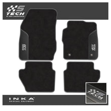 Load image into Gallery viewer, Ford Fiesta MK7 Tailored Car Mats (Front &amp; Rear Set) with Premium Carpet &amp; OEM Leatherette Fits MY11 to MY17 - S-TECH Embroidery
