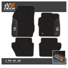 Load image into Gallery viewer, Ford Fiesta MK7 Tailored Car Mats (Front &amp; Rear Set) with Premium Carpet &amp; OEM Leatherette Fits MY11 to MY17 - S-TECH Embroidery
