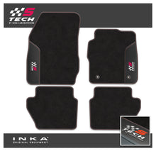 Load image into Gallery viewer, Ford Fiesta MK7 Tailored Car Mats (Front &amp; Rear Set) with Premium Carpet &amp; OEM Leatherette Fits MY11 to MY17 - S-TECH Embroidery

