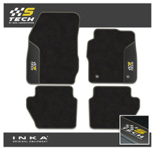 Load image into Gallery viewer, Ford Fiesta MK7 Tailored Car Mats (Front &amp; Rear Set) with Premium Carpet &amp; OEM Leatherette Fits MY11 to MY17 - S-TECH Embroidery
