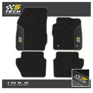 Ford Fiesta MK7 Tailored Car Mats (Front & Rear Set) with Premium Carpet & OEM Leatherette Fits MY11 to MY17 - S-TECH Embroidery