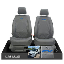 Load image into Gallery viewer, Ford Transit Connect MK3 Front 1+1 INKA Tailored Waterproof Seat Covers Set Grey MY2024 Onwards - CV Professional Embroidery
