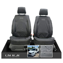 Load image into Gallery viewer, Ford Transit Connect MK3 Front 1+1 INKA Tailored Waterproof Seat Covers Set Grey MY2024 Onwards - CV Professional Embroidery
