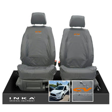 Load image into Gallery viewer, Ford Transit Connect MK3 Front 1+1 INKA Tailored Waterproof Seat Covers Set Grey MY2024 Onwards - CV Professional Embroidery
