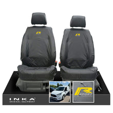Load image into Gallery viewer, Ford Transit Connect MK3 Front 1+1 INKA Tailored Waterproof Seat Covers Set Grey MY2024 Onwards - R-SPORT Embroidery
