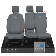 Ford Transit Connect INKA Front Set 1+2 Tailored Waterproof Seat Covers Grey MY13-24 - S-TECH Embroidery