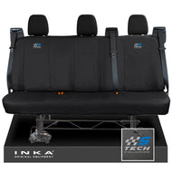 Ford Transit Custom INKA Rear Triple Set Tailored Waterproof Seat Covers Black - S-TECH Embroidery