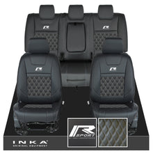 Load image into Gallery viewer, Ford Ranger Wildtrak R SPORT Front &amp; Rear Triple INKA Bentley Leatherette Tailored Seat Covers Black MY16-22
