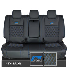 Load image into Gallery viewer, Ford Ranger Wildtrak R SPORT Rear Triple INKA Bentley Leatherette Tailored Seat Covers Black MY16-22
