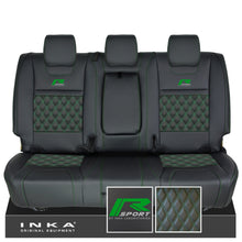 Load image into Gallery viewer, Ford Ranger Wildtrak R SPORT Rear Triple INKA Bentley Leatherette Tailored Seat Covers Black MY16-22
