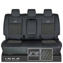 Load image into Gallery viewer, Ford Ranger Wildtrak R SPORT Rear Triple INKA Bentley Leatherette Tailored Seat Covers Black MY16-22
