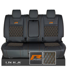 Load image into Gallery viewer, Ford Ranger Wildtrak R SPORT Rear Triple INKA Bentley Leatherette Tailored Seat Covers Black MY16-22
