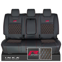 Load image into Gallery viewer, Ford Ranger Wildtrak R SPORT Rear Triple INKA Bentley Leatherette Tailored Seat Covers Black MY16-22
