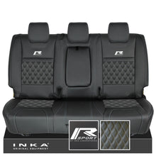 Load image into Gallery viewer, Ford Ranger Wildtrak R SPORT Rear Triple INKA Bentley Leatherette Tailored Seat Covers Black MY16-22
