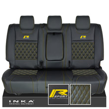 Load image into Gallery viewer, Ford Ranger Wildtrak R SPORT Rear Triple INKA Bentley Leatherette Tailored Seat Covers Black MY16-22
