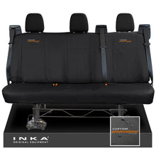 Load image into Gallery viewer, Ford Transit Custom INKA Rear Triple Tailored Waterproof Seat Covers Black MY-12-25 (Choice of 7 Colours) - Custom Professional Embroidery
